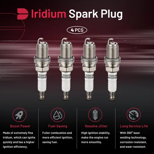 Miniatura 4 de BDFHYK Juego de 4 bujías de iridio compatibles con TL Prizm Sebring Colt Summit Prizm Elantra Sonata G20 MX-3 Protege Altima Frontier Vibe xA xB