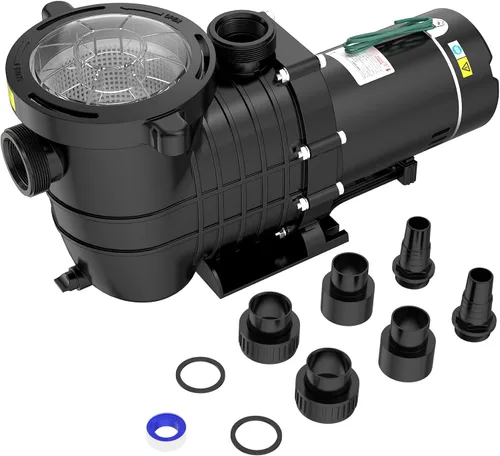Miniatura 8 de Seeutek Bomba de piscina de 2.0 HP sobre el suelo y el suelo, potentes bombas de piscina autorecortables de 6900 GPH con cesta de filtro de colador
