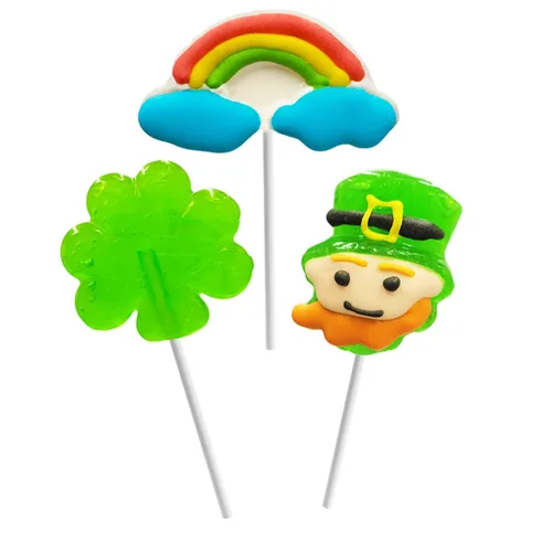 Miniatura 11 de Fruidles Paquete de 12 paletas con diseño de duende y arco iris del día de San Patricio, caja de recuerdos de fiesta, envueltas individualmente