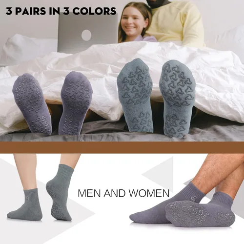 Miniatura 6 de Ozaiic Calcetines antideslizantes para yoga, entrenamiento en casa, Pure Barre, pilates, hospital, calcetines acolchados ideales para hombres