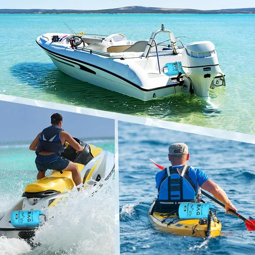 Miniatura 7 de CALPALMY Paquete de 1 bolsa de anclaje de arena de 20 L, ancla 2 en 1 para moto acuática y kayak con boya flotante y cuerda, bolsa seca plegable