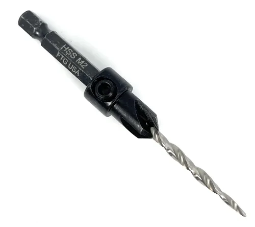 Miniatura 10 de FTG USA Juego de brocas avellanadoras de madera ajustable, 5 piezas, broca avellanadora #4 #6 #8 #10 #12 con broca cónica para carpintería