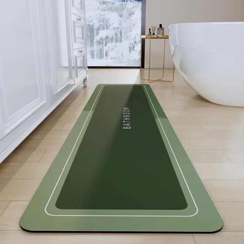 Miniatura 44 de Tapete de baño, tapetes de baño súper absorbentes, antideslizantes, de secado rápido, tapetes de goma fina para piso de baño que caben debajo