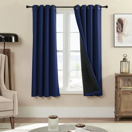 Miniatura 55 de Rutterllow - Cortinas 100% opacas, paneles de cortina con ojales, aislamiento térmico y bloqueo de luz para habitación y sala de estar