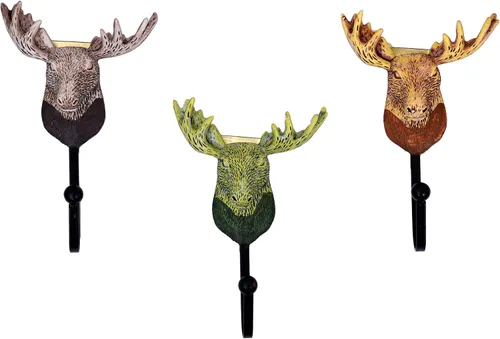 Miniatura 8 de Stephanie Imports Ganchos decorativos de resina para abrigos de pared de alce, gorila y carnero (juego de 3)
