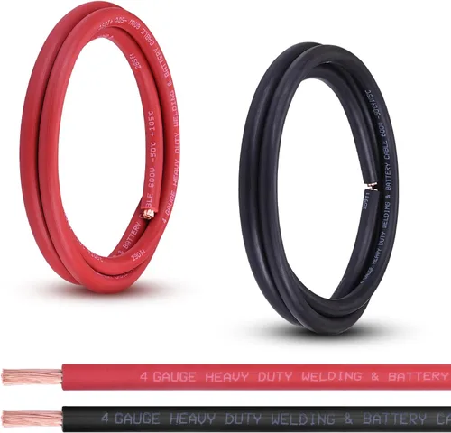 Miniatura 8 de Cable de Batería Calibre 2/0, 10 Pies Rojo + 10 Pies Negro 2/0 AWG Cable de Alambre de Soldadura de Cobre Puro, para Automotriz, Batería, Solar