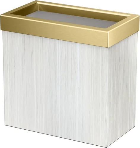 Miniatura 16 de Gatco Cubo de basura rectangular moderno, latón cepillado, cubo de basura de acero inoxidable con tapa extraíble, a prueba de fugas, capacidad de 3