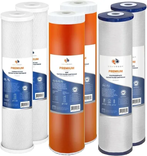 Miniatura 18 de Aquaboon Filtros de agua de 5 micrones, 20 x 4,5 pulgadas, juego para toda la casa, cartuchos de repuesto de filtro de agua certificados NSF, CTO