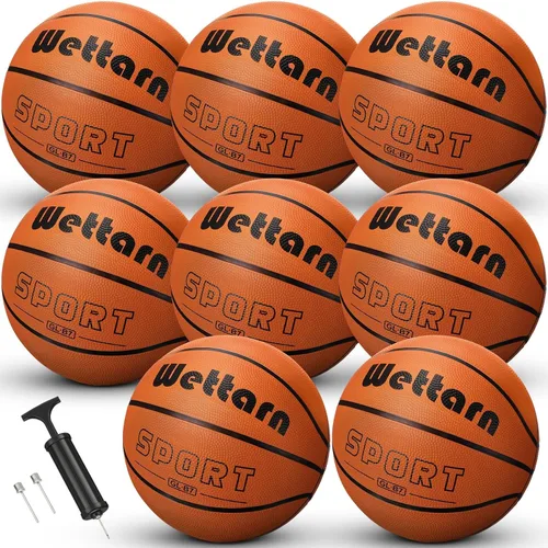 Miniatura 9 de Wettarn Rubber Training Basketball with Pump Street Ball Made for Teens Adults Indoor and Outdoor Game Gym Training Competition Basketball