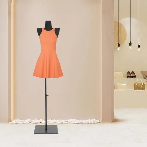 Miniatura 5 de Vestido de maniquí femenino con forma de torso, forma de vestido femenino con altura ajustable, cuerpo de maniquí para exhibición de joyas de vestir