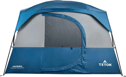 TETON Sports Hacienda 8 Person Family Camping Tent, Large Gear Loft and 4 Storage Pockets, Swinging Door Makes it Easy to Access, Full Mesh Roof,