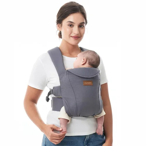 Miniatura 9 de Momcozy WeeSnug - Portabebés para recién nacidos, ligero y acogedor, cómodo para 7-25 libras, soporte ergonómico de espalda cruzada, tejido Geometry