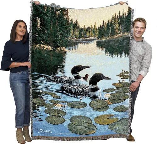 Miniatura 13 de Pure Country Weavers Cynthie Fisher - Manta de Backwater Woodies - Tapiz de regalo de cabaña de Ducks Lake Lodge tejido de algodón, fabricado