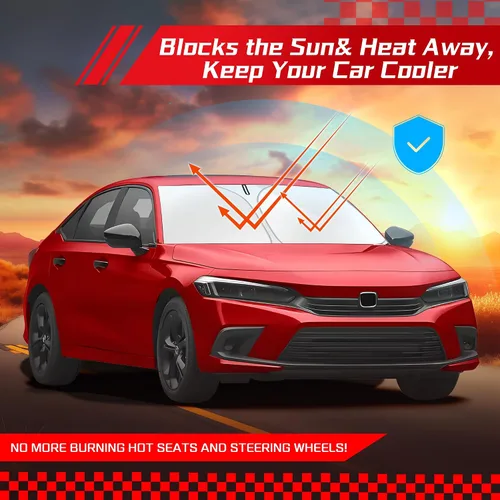 Miniatura 7 de ARISMOTOR - Parasol plegable para parabrisas para Honda Civic 11.ª generación 2022-2025 2026, protector de visera de sol personalizado para ventana