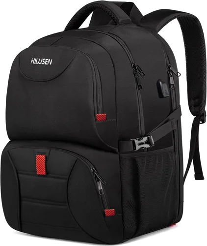 HILUSEN Mochila extra grande para hombres 50L, mochila con aislamiento térmico para almuerzo, resistente al agua de 17 pulgadas, mochila para