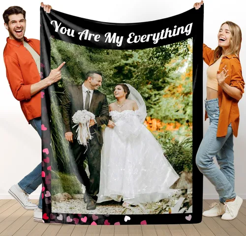 Miniatura 20 de Manta personalizada con foto, manta de collage personalizada con tu propia imagen, fabricada en Estados Unidos, regalo para ella, él, mujeres