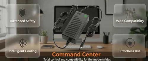 Miniatura 6 de Cargador de batería de litio de 42v 2a Reemplazo 3-en-1 Conector universal para carga rápida Paquetes de baterías de iones de litio de la serie 36v