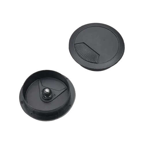 Miniatura 12 de 5 tapas organizadora de alambre de plástico negro con ojales de escritorio de 2-3/8 pulgadas/2.362 in Negro 5 piezas.