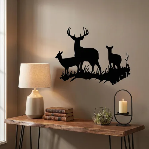 Miniatura 2 de Pegatinas de vinilo para pared, diseño de ciervo con texto en inglés