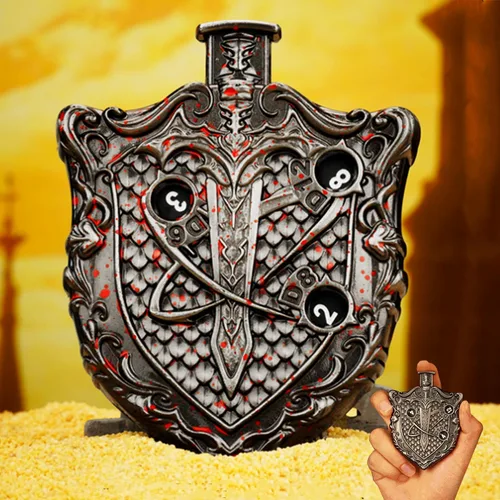 Miniatura 9 de UD - Juego de dados mecánicos de ruleta únicos DND Steampunk Dragones de metal D y D con dados TRPG DND 7 en 1 Spinner Metal D&D Juego de dados