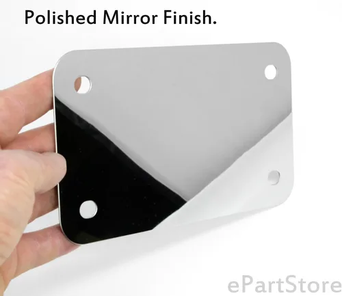 Miniatura 2 de Placa de refuerzo de respaldo de acero inoxidable para placa de matrícula de motocicleta, acabado cromado