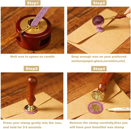 Miniatura 6 de Juego de sellos de cera para flores y plantas, kit de sellos de sellado botánico, rosa romántica, elegante, lavanda, hojas de eucalipto, cosmos