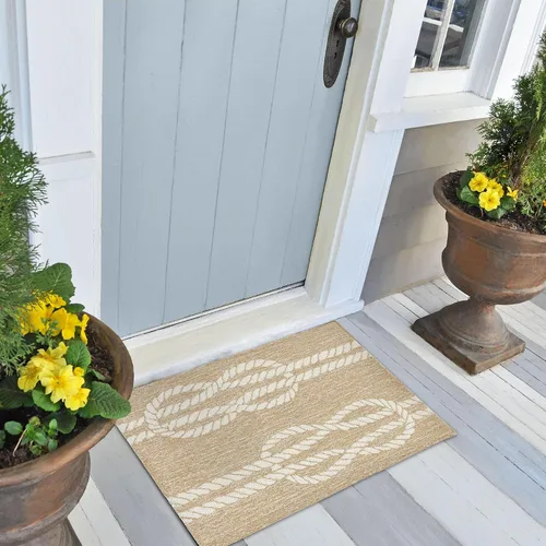 Miniatura 80 de Liora Manne CAPR5163633 - Alfombra costera para interiores y exteriores, color azul marino, 2 pies x 5 pies Cuerdas Navy