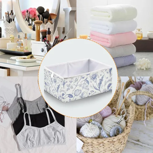 Miniatura 5 de Kigai Toile - Cubos de almacenamiento con diseño de cubos – 11 x 11 x 11 pulgadas, cubos plegables grandes, cesta organizadora de almacenamiento