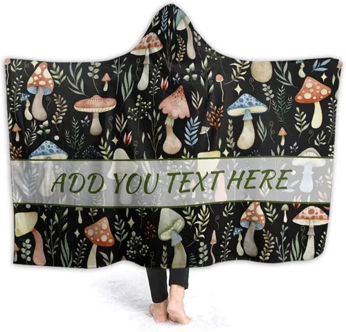 Miniatura 10 de Manta con capucha de hongos, regalos para mujeres, manta de franela de vellón suave con hongos, manta para todas las estaciones, mantas decorativas