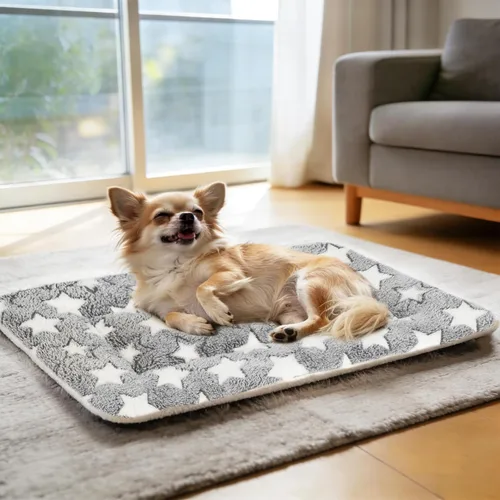 Miniatura 6 de Mora Pets Cama para Perros Almohadilla para Jaula Cama Ultra Suave para Mascotas con Bonito Estampado de Estrellas Alfombrilla Lavable para Jaula