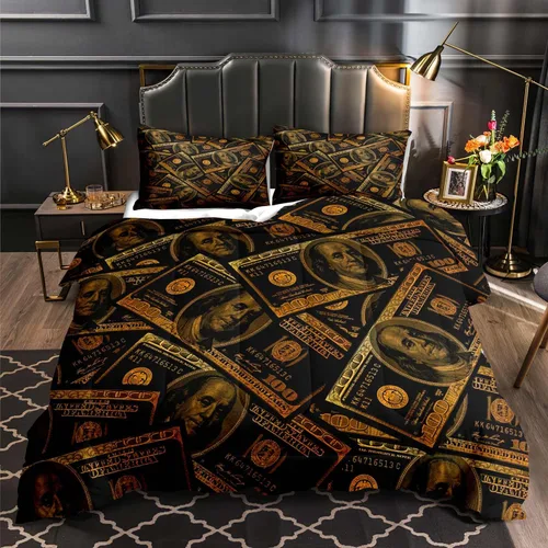 Miniatura 19 de LUVIVIHOME Juego de edredón de lujo de 2 piezas, tamaño individual, juego de ropa de cama de 100 dólares para niños y niños, divertida y fresca