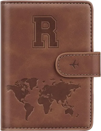 Miniatura 74 de Funda para Pasaporte Personalizada con Letra de la A a la Z, Billetera de Viaje con Bloqueo RFID, Funda para Pasaporte, Estuche para Pasaporte