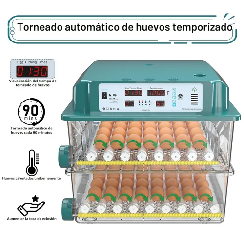 Miniatura 5 de Incubadoras para incubar huevos 120, incubadora de huevos de gallina con giro automático de huevos y pantalla de humedad, control de temperatura