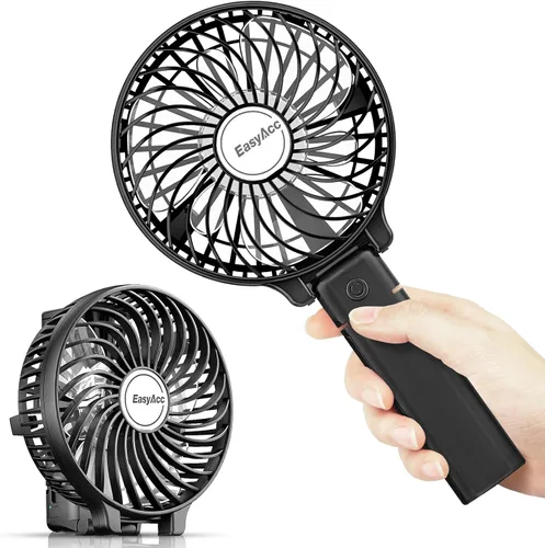 Mini ventilador de mano EasyAcc USB, ventilador de escritorio pequeño ventilador de mano portátil personal con ventilador eléctrico plegable de