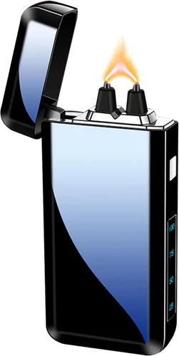 Miniatura 8 de Encendedor de arco resistente al viento, recargable por USB, plasma, sin llama con indicador de batería, ideal para velas, barbacoas y fuegos Flor