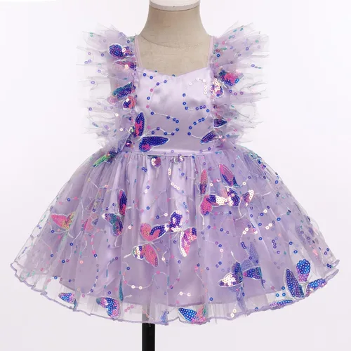 Miniatura 3 de Vestido para sesión de fotos de fiesta de cumpleaños con espalda descubierta para bebé, niña, mariposa, fresa, volantes, princesa, pastel, fiesta