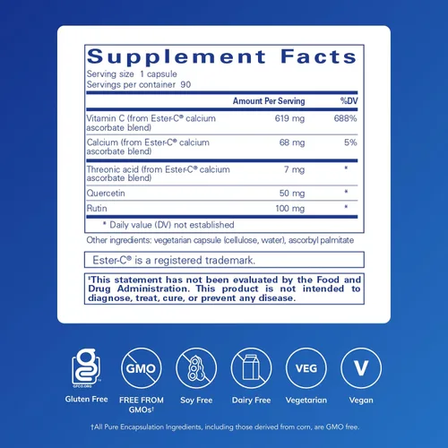 Miniatura 2 de Pure Encapsulations, Vitaminas éster-C y flavonoides, 1