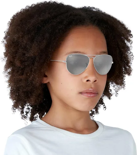 Miniatura 6 de Ray-Ban Junior Rj9506s - Gafas de sol de aviador de metal para niños Plata/Gris Espejo Plata