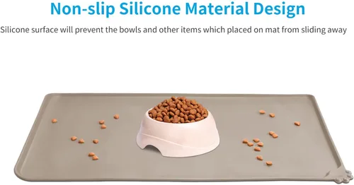 Miniatura 2 de AUDWUD Esteras impermeables de la alimentación del animal doméstico del silicón, almohadilla antideslizante del tazón, alfombra del perro