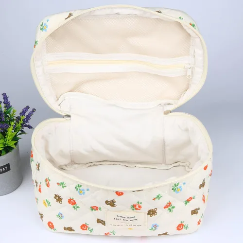 Miniatura 5 de Bolsas de cosméticos para mujer, bonita bolsa de maquillaje floral, organizador de almacenamiento de maquillaje, bolsas de aseo de viaje, bolsas