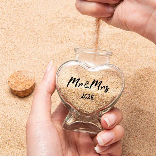Miniatura 6 de Mr&Mrs - Tarro de recuerdo de arena 2026, despedida de soltera, boda, compromiso, luna de miel, regalo de viaje para parejas, recién casados