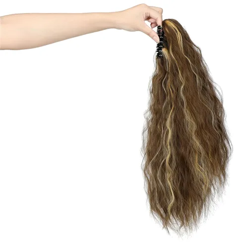 Miniatura 6 de Extensión de cola de caballo de garra de 18 pulgadas, extensiones de cabello lacio con clip, cola de caballo larga para mujer, extensiones de cola
