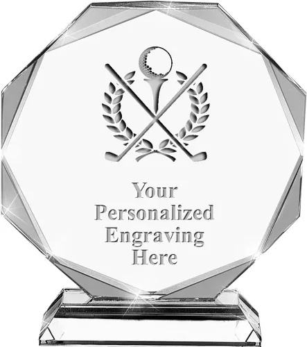 Miniatura 12 de Premio de cristal personalizado de 6.75 pulgadas con grabado - Premios de trofeos personalizados