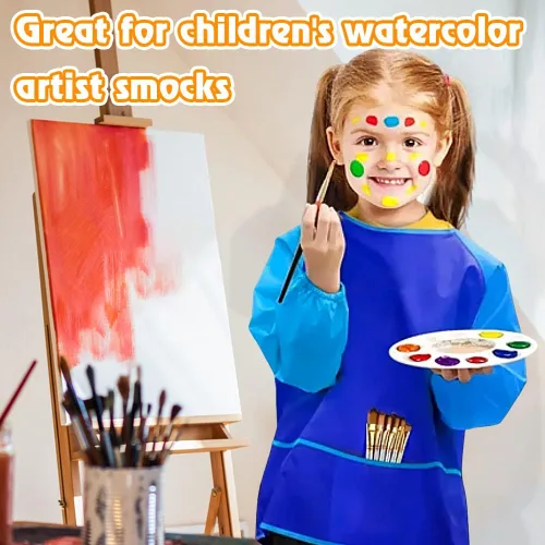 Miniatura 5 de 12 batas de arte para niños pequeños, impermeables, para pintar, delantales coloridos para niños, manga larga con 3 bolsillos espaciosos