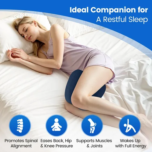 Miniatura 2 de Almohada de rodilla para dormir de lado, almohada de espuma viscoelástica de alta densidad para dormir de lado, diseño en forma de corazón para Azul