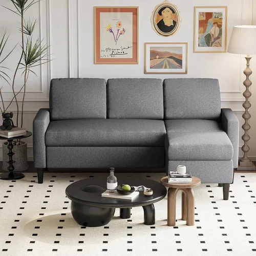 Miniatura 10 de Sofá modular modular de 105 pulgadas para sala de estar, sofá modular en forma de L con asiento profundo, sofá de espuma de nube con diván de gran