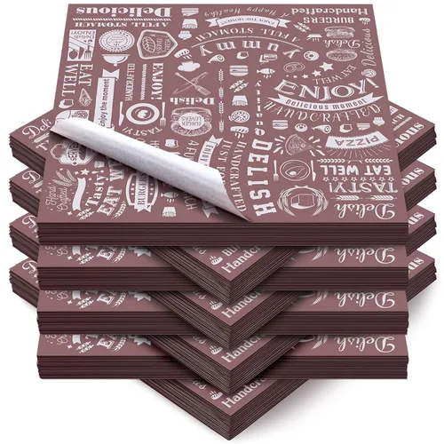 Miniatura 33 de 1000 piezas de hojas de papel encerado para delicatessen de 12 x 12 pulgadas, resistentes a la grasa, forros para bandejas canasta, papel de Blanco