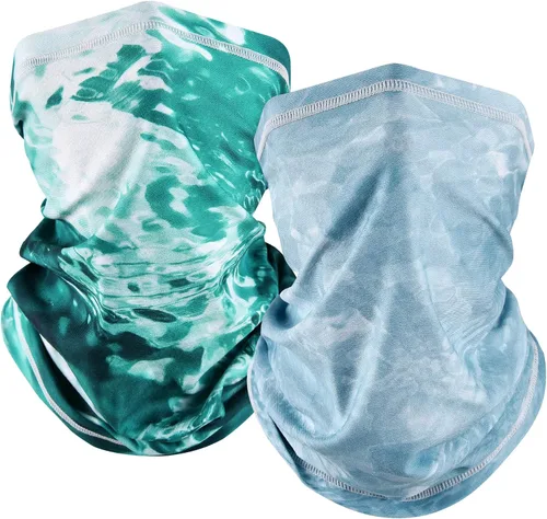 Miniatura 8 de MCTi Máscara de cuello UV, UPF 50, pasamontañas, máscara facial transpirable refrescante para el sol y el verano, para pesca, correr, paquete de 2