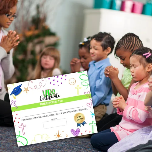 Miniatura 5 de VBS Certificados de finalización Paquete de 50 certificados de graduación de asistencia Premio religioso para niños, 11 x 8.5 pulgadas
