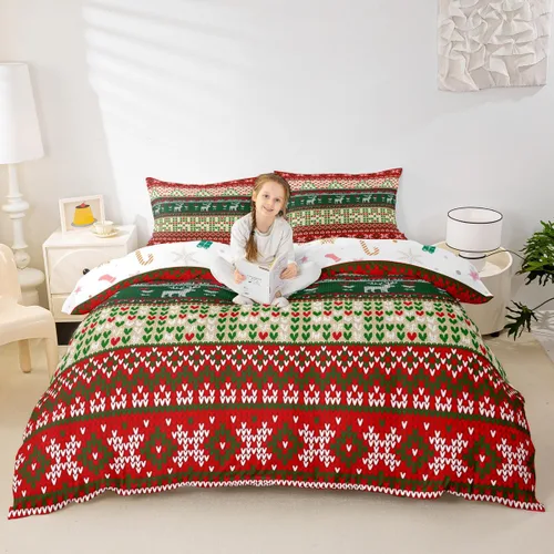Miniatura 36 de Juego de funda de edredón para niños de Feliz Navidad, tamaño King, juego de ropa de cama de pingüinos de dibujos animados, animales árticos